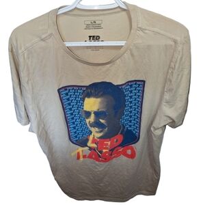 Men's Beige Ted Lasso "Led Tasso" T-shirt Size Large